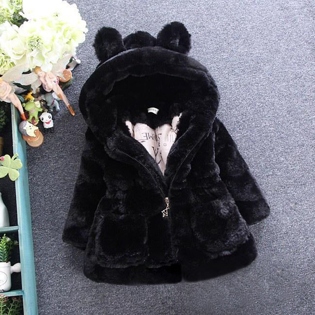 Girls Autumn And Winter Outfit Fur Coat Plus Velvet Thickening by F&N Shop