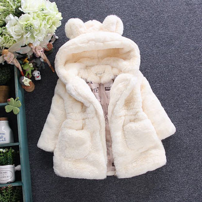 Girls Autumn And Winter Outfit Fur Coat Plus Velvet Thickening by F&N Shop