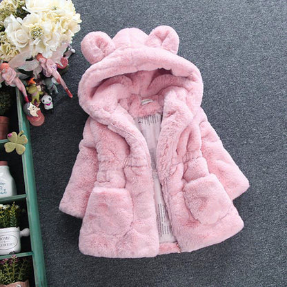 Girls Autumn And Winter Outfit Fur Coat Plus Velvet Thickening by F&N Shop