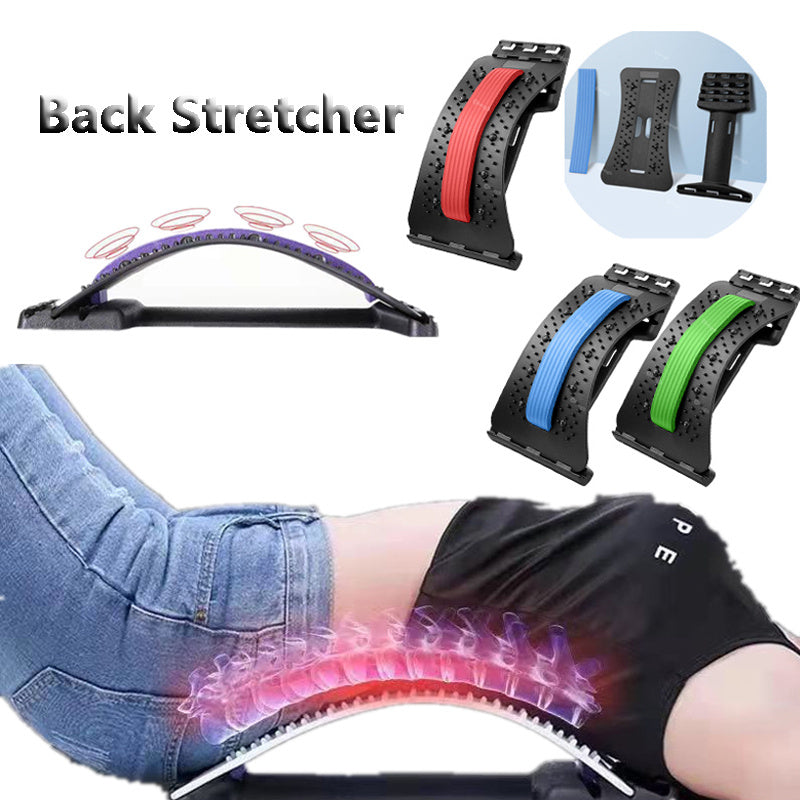 Back Stretcher Adjustable Back Cracker Massage Waist Neck Fitness Lumbar Cervical Spine Support Pain Relief by F&N Shop