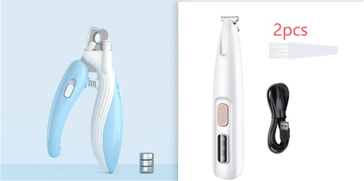 Pets Dog Paw Trimmer With LED Light Fully Waterproof Pet Hair Trimmer With LED Display Dog Clippers For Grooming Widen Blade by F&N Shop