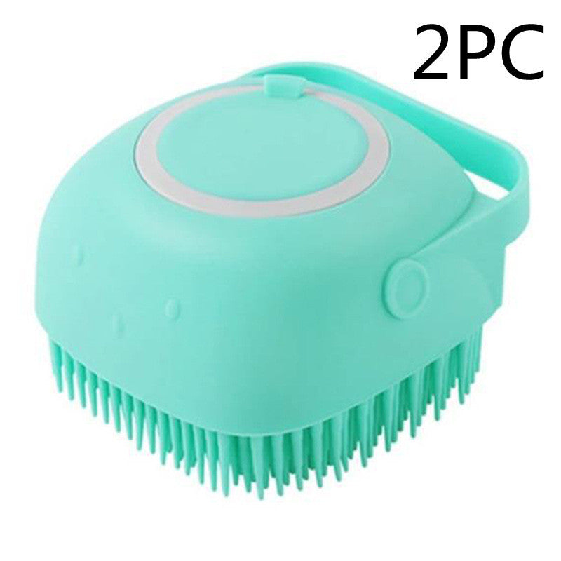 Silicone Dog Bath Massage Gloves Brush Pet Cat Bathroom Cleaning Tool Comb Brush For Dog Can Pour Shampoo Dog Grooming Supplies by F&N Shop