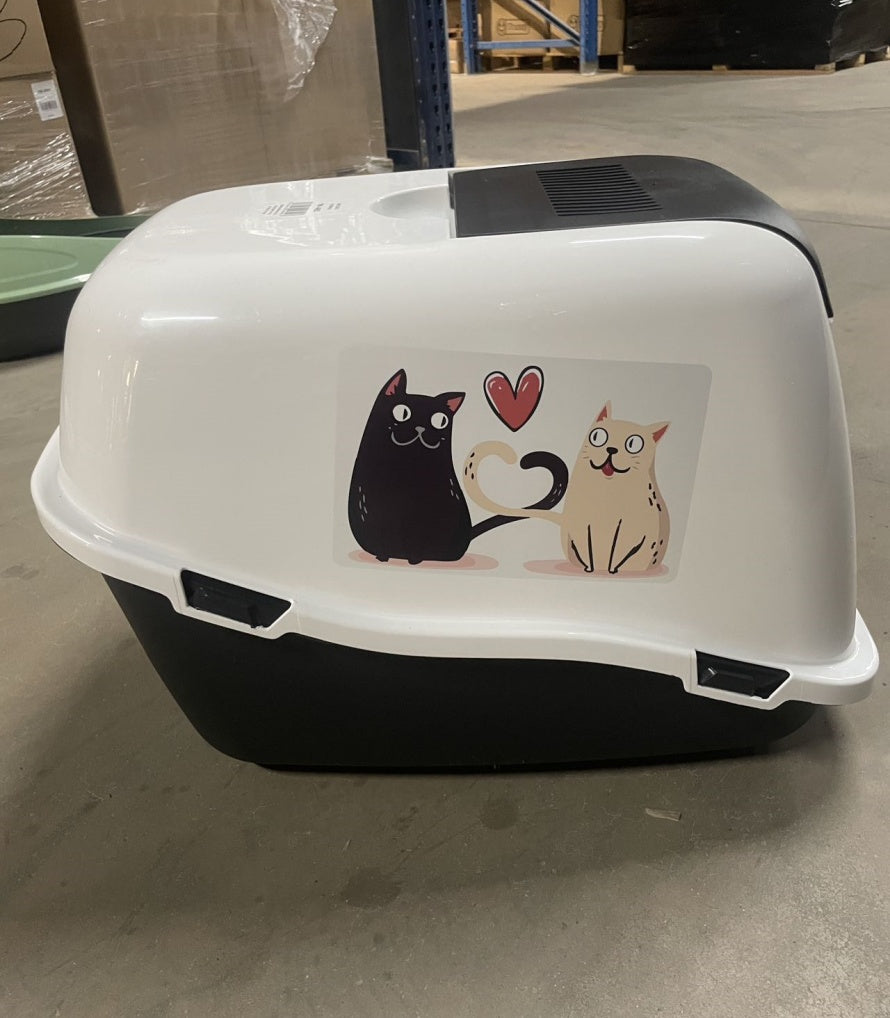 Macska Toalett Könnyen Tisztítható Alomtálca Szagtalanító Szűrővel és Praktikus Fedéllel