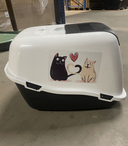 Macska Toalett Könnyen Tisztítható Alomtálca Szagtalanító Szűrővel és Praktikus Fedéllel