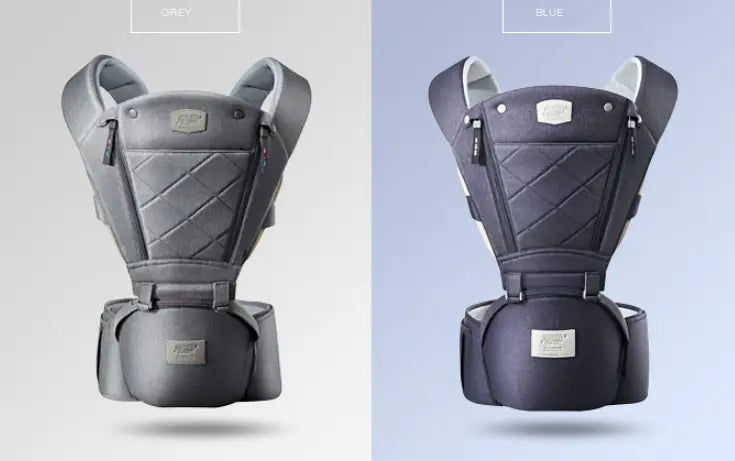 Bass Bear csípőüléses babahordozó elöl hordozáshoz, három lépésben egyszerűen rögzíthető