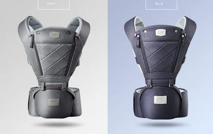 Bass Bear csípőüléses babahordozó elöl hordozáshoz, három lépésben egyszerűen rögzíthető